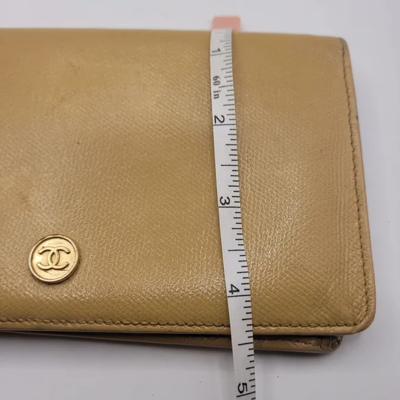 Chanel Leather Tan Long Bifold Vintage Wallet - Picture 8 of 9